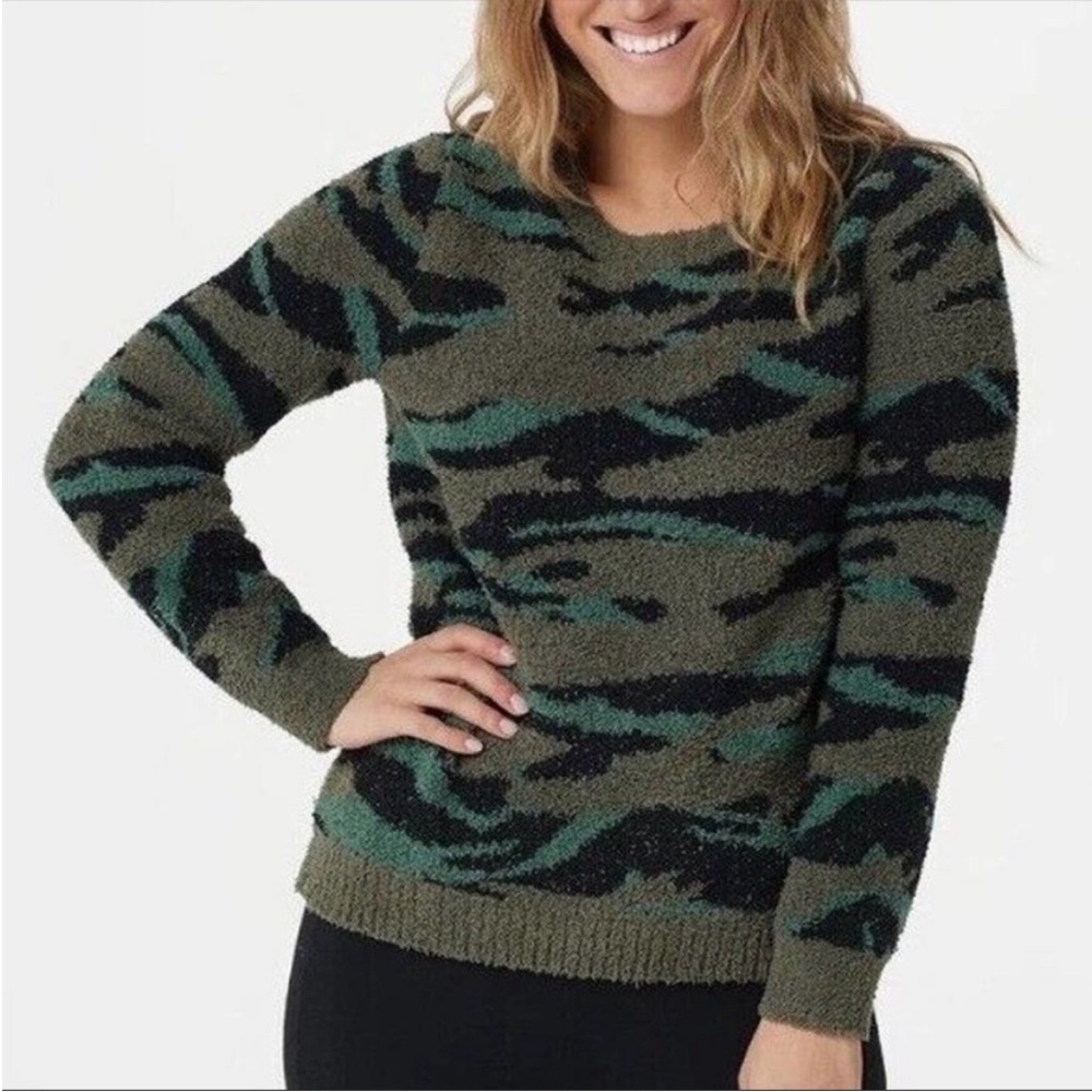 Barefoot Dreams Cozy Chic camo army sweater size 2X